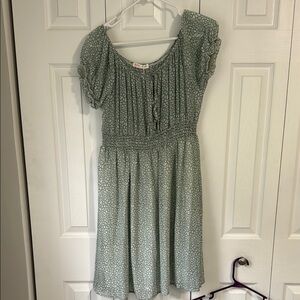 ROMWE Sage Green Patterned Blouse